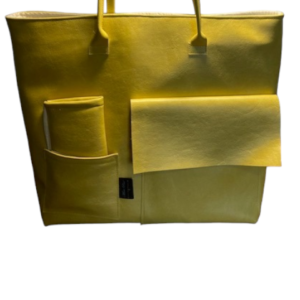 Yellow faux leather