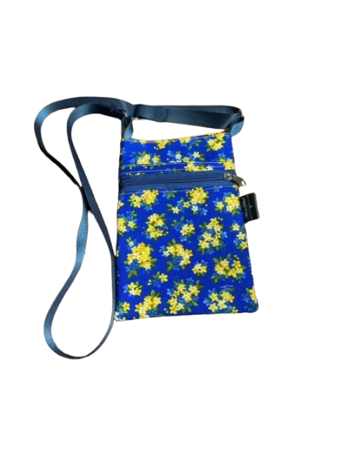 Shirley cell phone bag (blue floral)