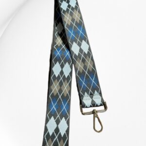 Strap (grey, white and beige argyle)