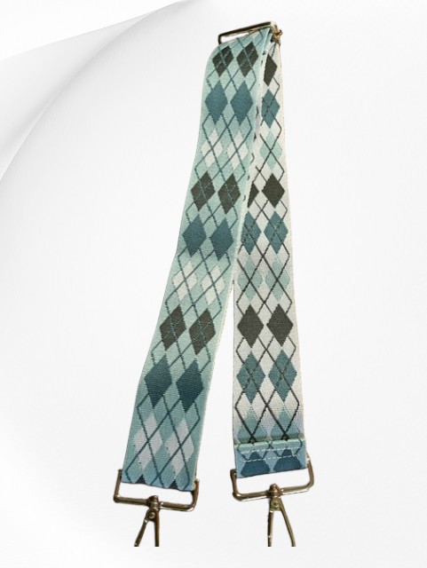 Strap (light and dark aqua argyle)