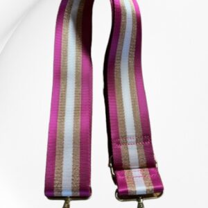 Strap (pink, gold and white stripes)