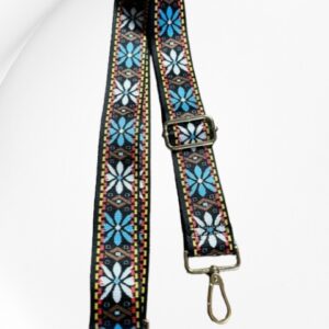 Strap (black with blue flowers)