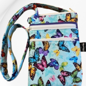 Shirley cross body (light blue with butterflies)